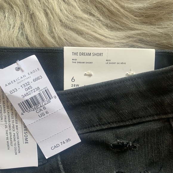 American Eagle black jean shorts, never worn - Picture 2 of 2